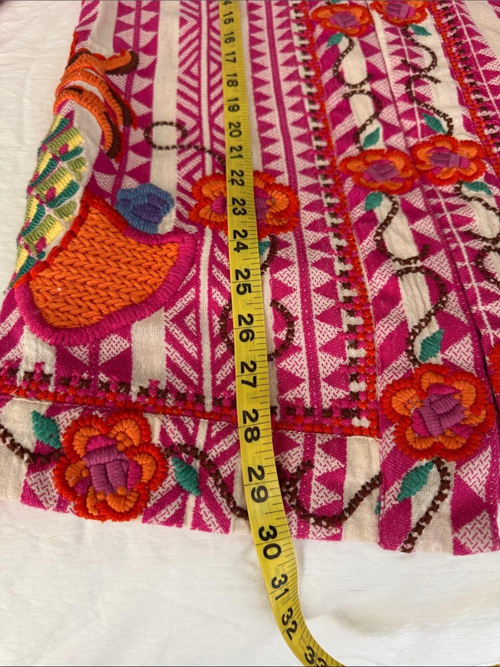 FARM Rio Jacquard Belted Pink Embroidered Pineapple Kimono Jacket Coverup - Picture 8 of 10